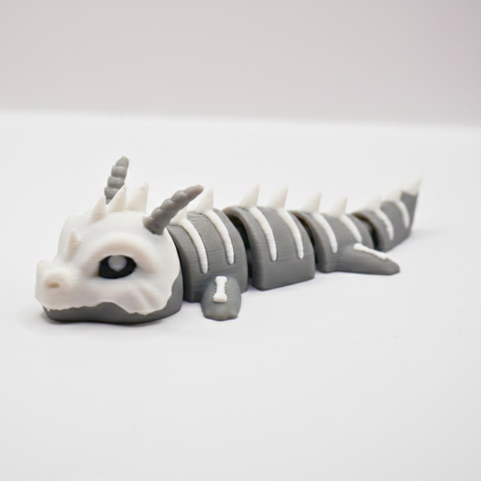 Articulated Bone Dragon Fidget Toy, Gothic Skeletal Dragon Figurine - CraftyLabz