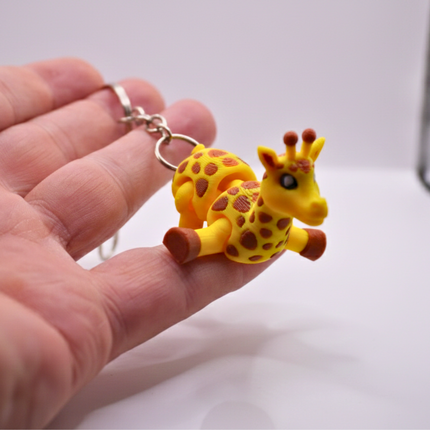 Articulated Giraffe Keychain, Flexible Safari Animal Bag Charm, Eco Friendly Zoo Animal Keyring - CraftyLabz