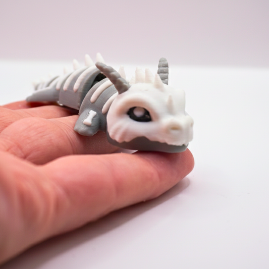 Articulated Bone Dragon Fidget Toy, Gothic Skeletal Dragon Figurine - CraftyLabz