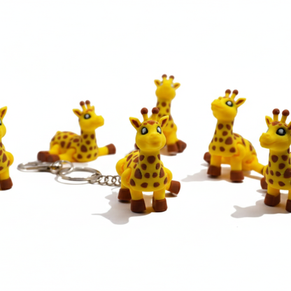 Articulated Giraffe Keychain, Flexible Safari Animal Bag Charm, Eco Friendly Zoo Animal Keyring - CraftyLabz