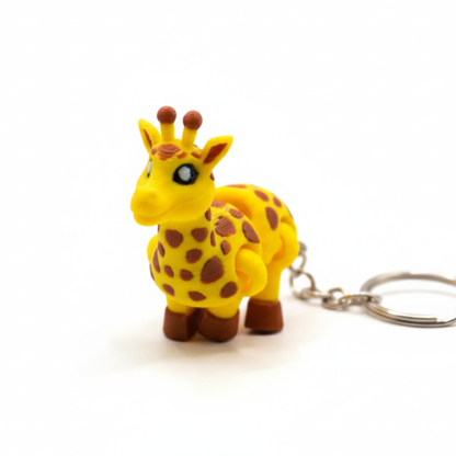 Articulated Giraffe Keychain, Flexible Safari Animal Bag Charm, Eco Friendly Zoo Animal Keyring - CraftyLabz