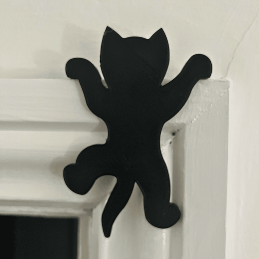 Black Cat Door Sitter | Cat Lover Home Decor Gift