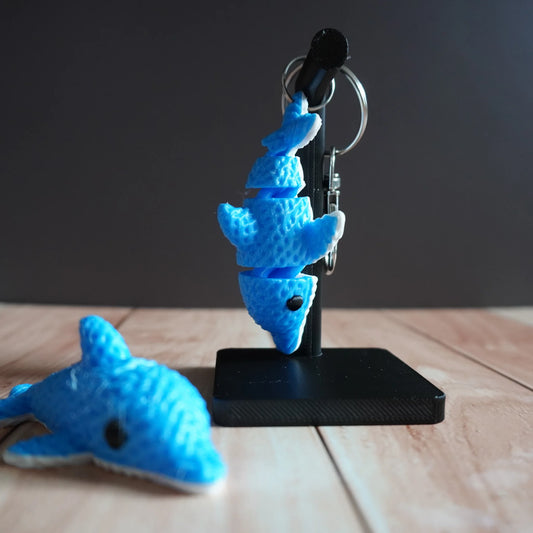 Mini Knitted Flexi Dolphin | Fidget Toy or Keychain - CraftyLabz
