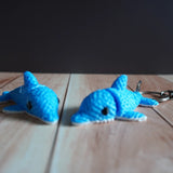 Mini Knitted Flexi Dolphin | Fidget Toy or Keychain - CraftyLabz
