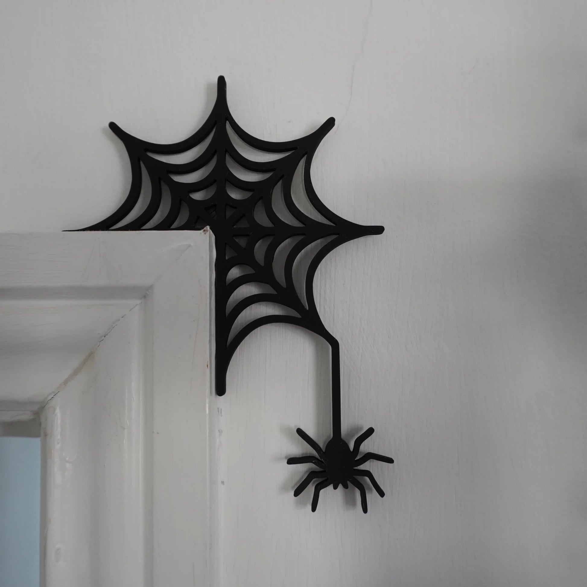 Spider Web Door Frame Sitter | Halloween Home Décor - CraftyLabz