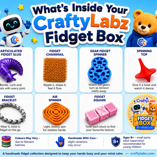 Fidget Gift Box | 7-Piece Sensory Fidget Toy Set - CraftyLabz