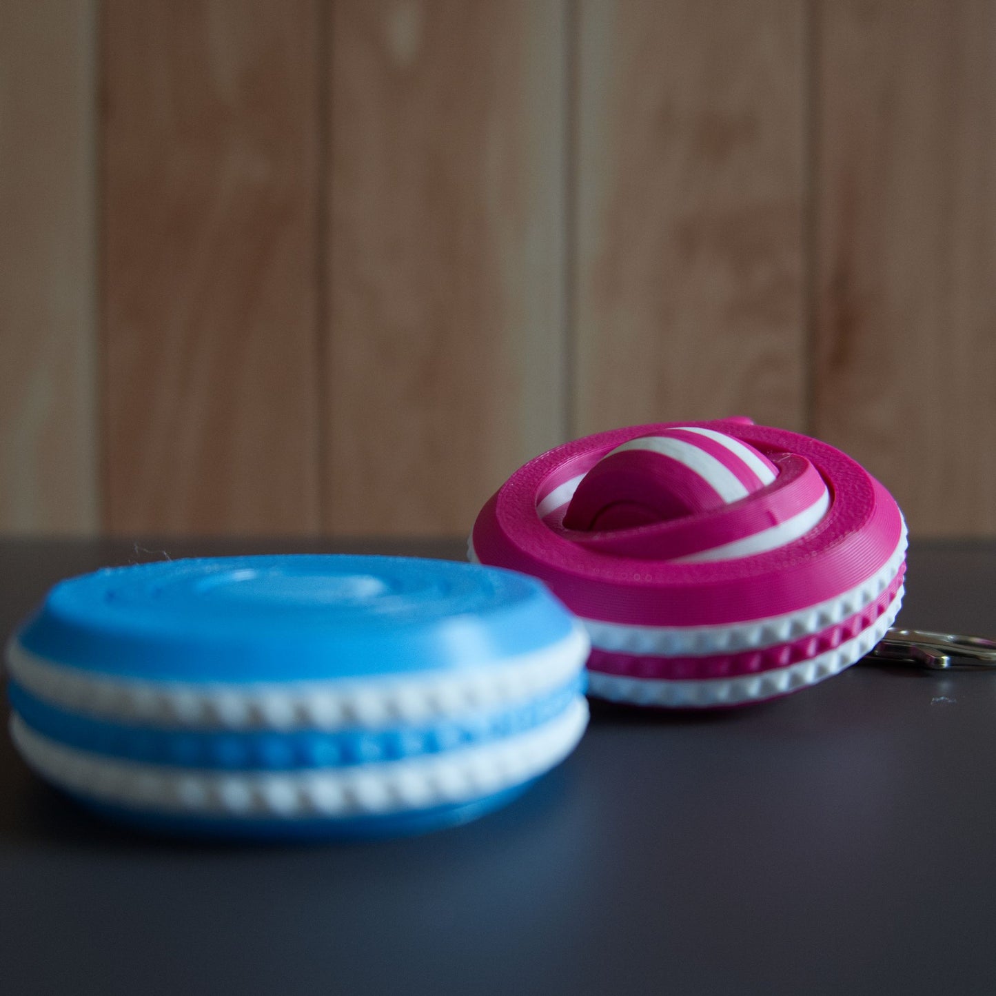Gyroscopic Striped Fidget Keychain