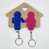 New Home Gift Key Holder for Wall - Personalized Housewarming Couple Keyring Set - CraftyLabz