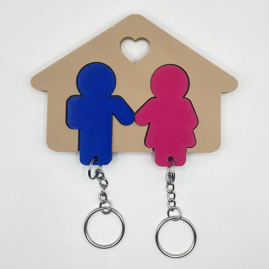 New Home Gift Key Holder for Wall - Personalized Housewarming Couple Keyring Set - CraftyLabz
