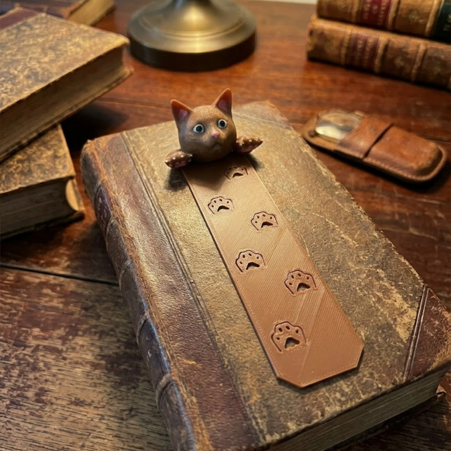Curious Peeking Cat Bookmark - Colorful Paw Print Page Marker for Book Lovers - CraftyLabz