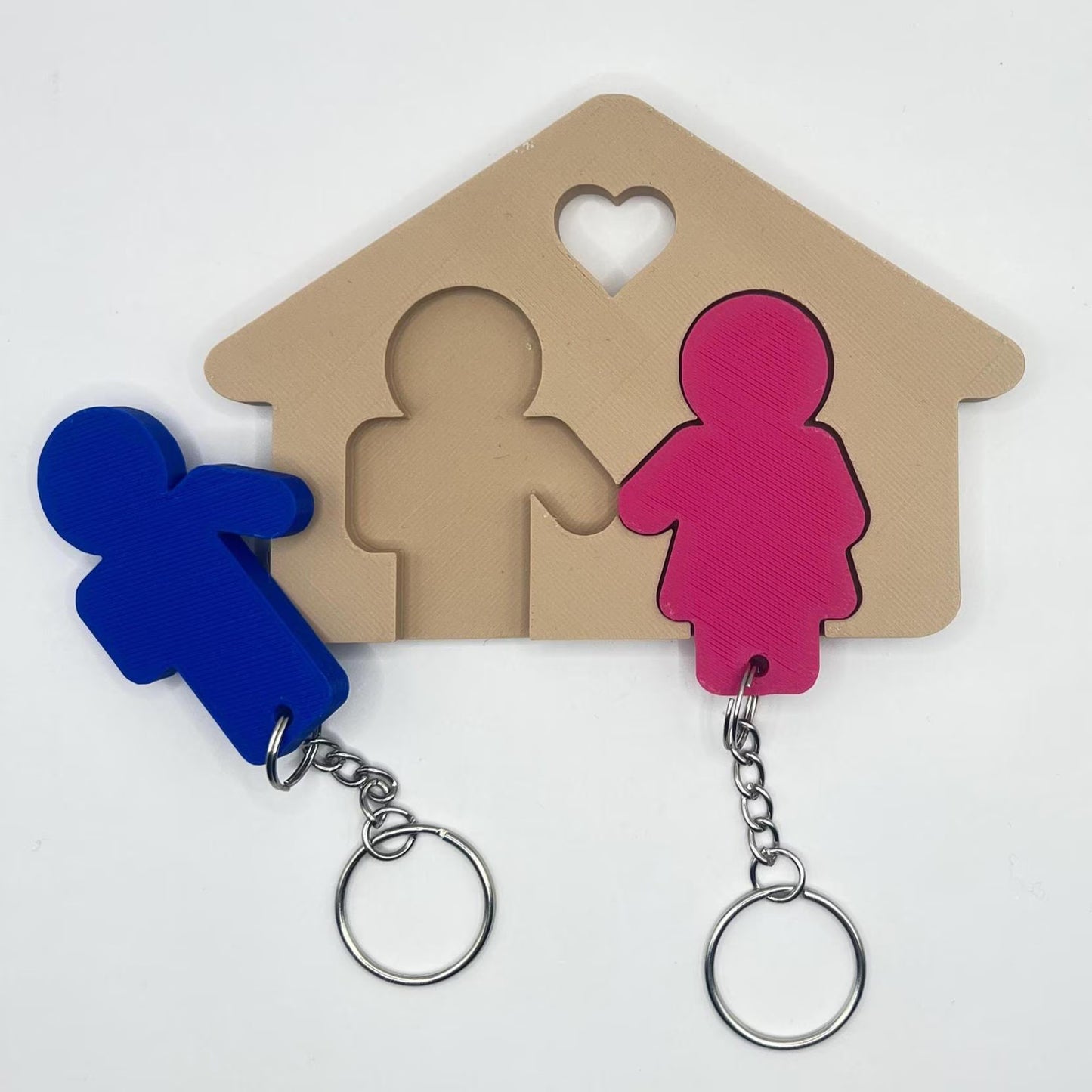 New Home Gift Key Holder for Wall - Personalized Housewarming Couple Keyring Set - CraftyLabz
