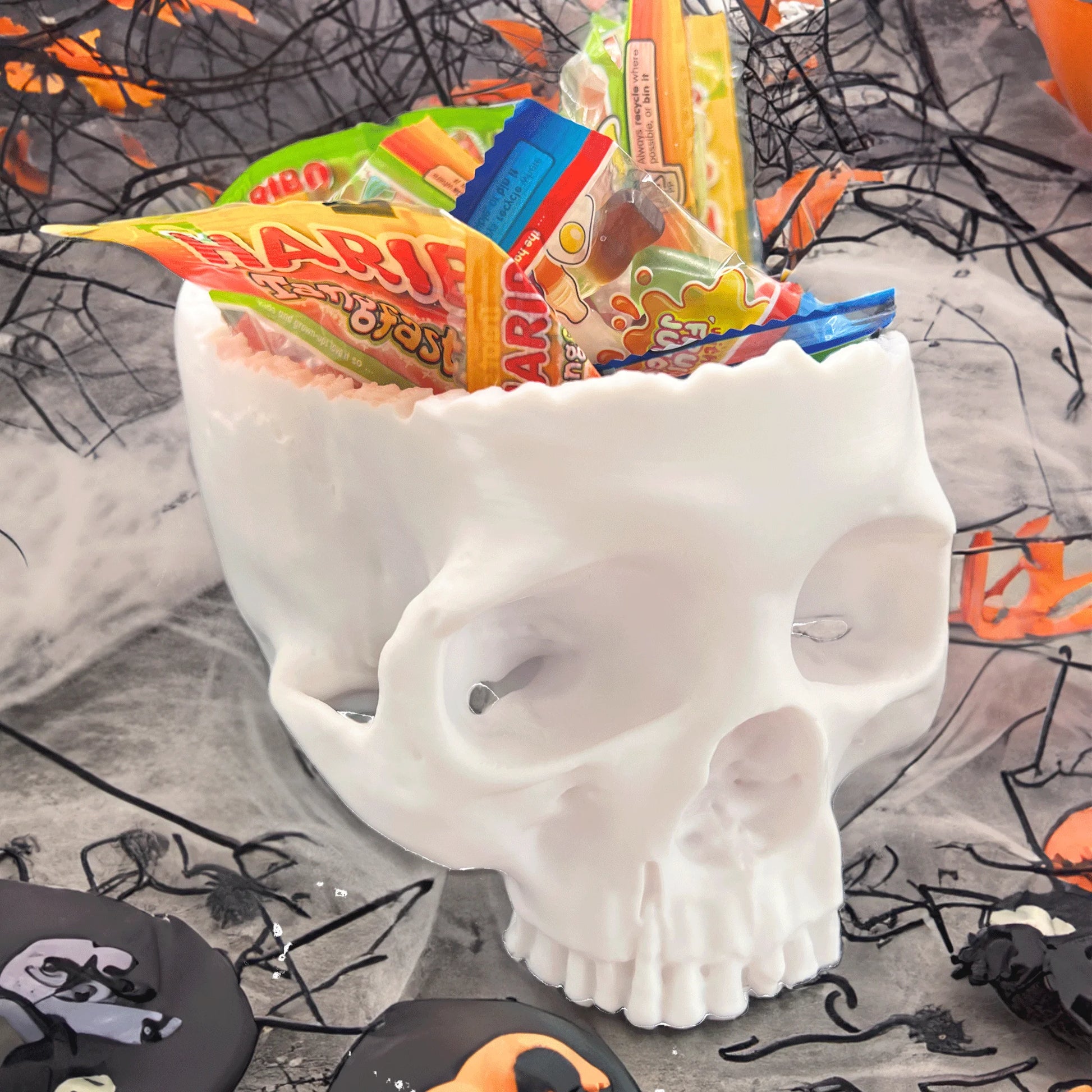 Skull Candy Bowl | Spooky Halloween Decor & Treat Dish - CraftyLabz