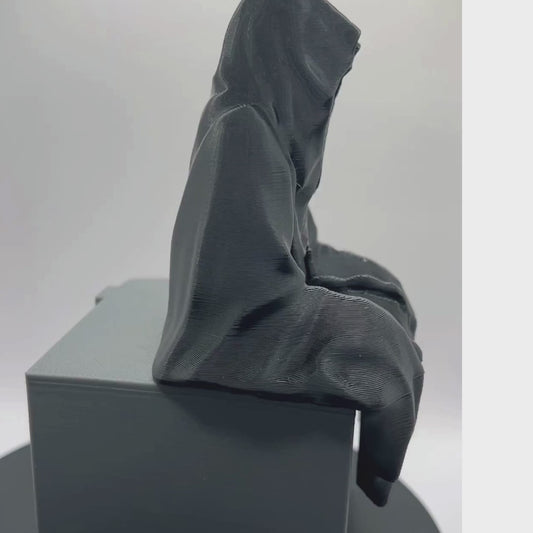 Sitting Grim Reaper Figure | Gothic Ghost Shelf Decor